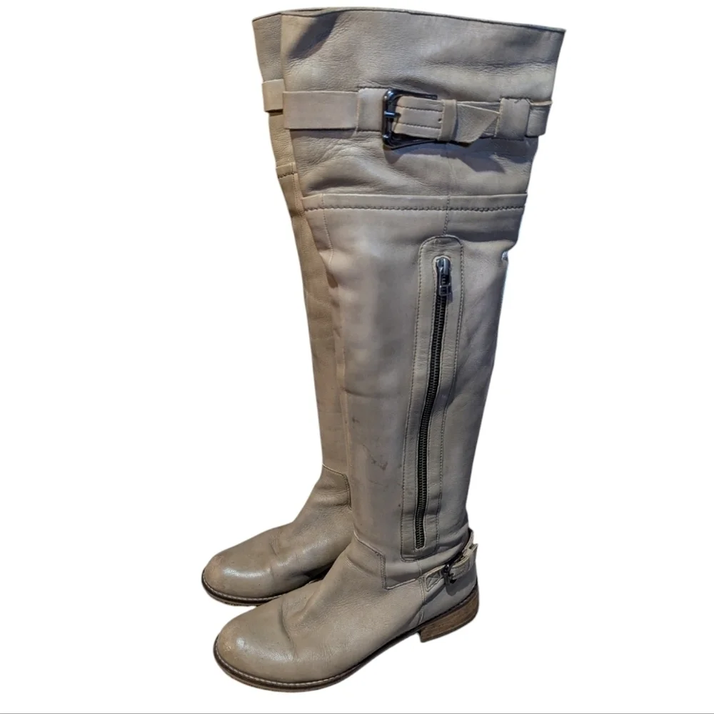 STEVEN by Steve Madden Sabra Knee-high Boot Ivory Taupe size 7.5